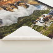 コリーと羊の群れのない家素朴- シェルパブランケット (3/4)