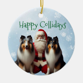 コリーのクリスマスオーナメント セラミックオーナメント