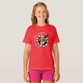 コリーの子犬のクリスマスハートスカーフもふもふ Tシャツ (正面フル)