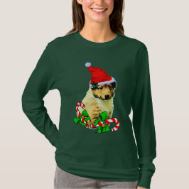 コリーの子犬のクリスマス Tシャツ