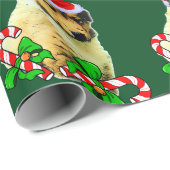 コリーの子犬サンタ帽子 クリスマス ラッピングペーパー (ロールコーナー)