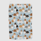 コリーの粗い手と骨 ゴルフタオル (正面)