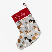 コリーの粗い手と骨 スモールクリスマスストッキング (裏面 (吊り時))