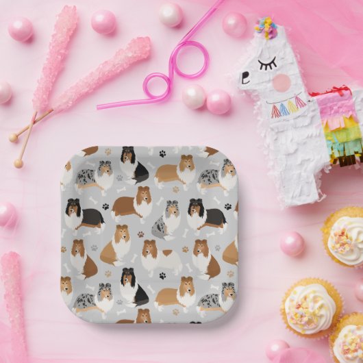 コリーの粗い手と骨 ペーパープレート (パーティー)