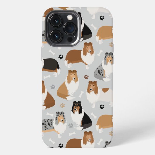 コリーの粗い手と骨 iPhoneケース (裏面)