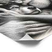 コリーを持つ老人を優しく受け入縁どれる フォトプリント (角)