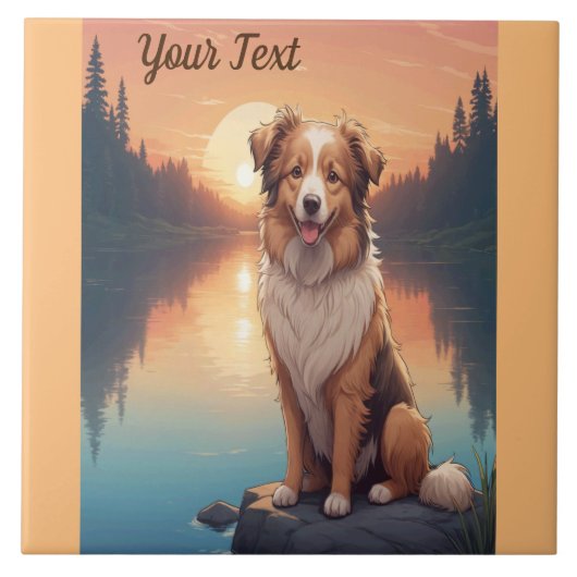 コリーシェパードバイレイク タイル (正面)