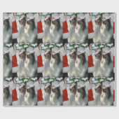 コリーズミートサンタクリスマス ラッピングペーパー (フラット)