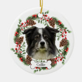 コリードッグパーソナライズされたペットオーナメント セラミックオーナメント (正面)