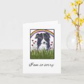 コリードッグペット同情カード カード (黄色い花)