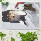 コリーパピークリスマスメールボックス キッチンタオル (折り畳み)