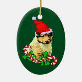 コリーパピークリスマス セラミックオーナメント