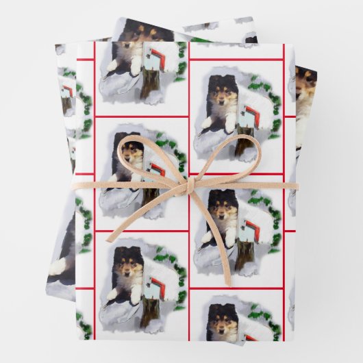 コリーパピークリスマス ラッピングペーパーシート (インサイチュ)