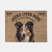コリーパーソナライズされたペット ドアマット (正面)