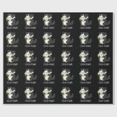 コリーフラワーおもしろい縁どコリードッグプンダークBG ラッピングペーパー (フラット)