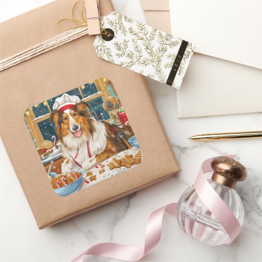 コリーホリデーベーキング:フェスティバルクリスマス スクエアシール (ギフト)