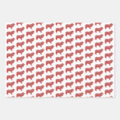 コリーラフかわいいドッグシルエット赤いメリーウーマス ラッピングペーパーシート (正面3)