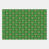 コリーラフなクリスマスドッグ&グリーンボウ3色 ラッピングペーパーシート (正面3)