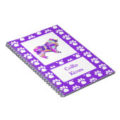 コリーラフキスドッグシルエットパープルPY&B ノートブック (右側)