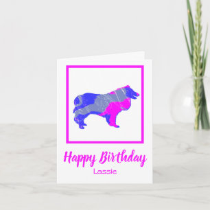 コリーラフ犬シルエットおもしろい誕生日カード カード
