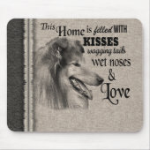 コリーヴィンテージポートレートキュート引用文 マウスパッド (正面)