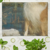 コリー犬の台所タオル キッチンタオル (折り畳み)