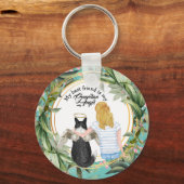 コリー犬の守護天使の友最高の人と女の子 キーホルダー (正面)