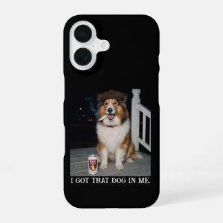 コリー犬の面白いミーム「私の中に犬がいる」 iPhone 16ケース