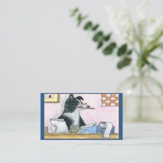 コリー犬会計士が税還付を行う 名刺 (スタンド正面)