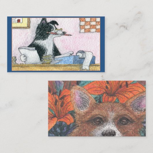 コリー犬会計士が税還付を行う 名刺 (正面/裏面)