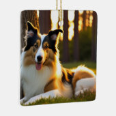 コリー犬 セラミックオーナメント (右)