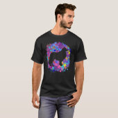 コリー犬 ピンク 水彩 スプラッターアート 愛犬家 Tシャツ (正面フル)