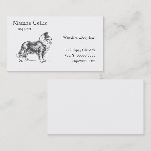 コリー犬 名刺 (正面/裏面)