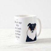 コリー犬 楽しい コーヒー好き デザイン コーヒーマグカップ (正面右)