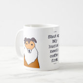 コリー犬 楽しい コーヒー好き デザイン コーヒーマグカップ (正面左)
