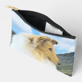 コリー絵を描ズのラフなセーブルメルレオリジナルドッグアート アクセサリーポーチ (見開き)