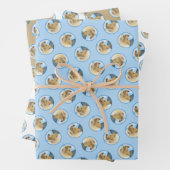 コリー絵を描ズのラフなセーブルメルレオリジナルドッグアート ラッピングペーパーシート (インサイチュ)