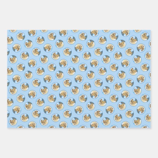 コリー絵を描ズのラフなセーブルメルレオリジナルドッグアート ラッピングペーパーシート (正面)