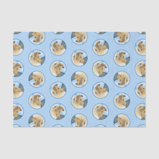 コリー絵を描ズのラフなセーブルメルレオリジナルドッグアート 薄葉紙 (正面)