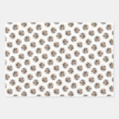 コリー絵を描ズラフ三色オリジナルドッグアート ラッピングペーパーシート (正面2)