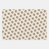 コリー絵を描ズラフ三色オリジナルドッグアート ラッピングペーパーシート (正面)