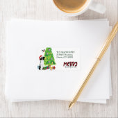 コリー縁どとクリスマスツリー差出人住所 ラベル (インサイチュ)