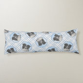 コリー縁どのラフ絵を描な白黒のドッグアート ボディピロー (裏面)