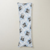 コリー縁どのラフ絵を描な白黒のドッグアート ボディピロー (正面縦)