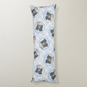 コリー縁どのラフ絵を描な白黒のドッグアート ボディピロー (裏面 (縦))