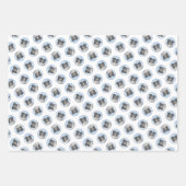 コリー縁どのラフ絵を描な白黒のドッグアート ラッピングペーパーシート (正面2)