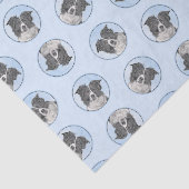 コリー縁どのラフ絵を描な白黒のドッグアート 薄葉紙 (詳細)