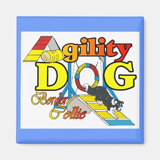 コリー縁どの敏捷性ギフト マグネット (正面)