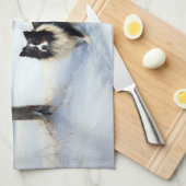 コリー縁どは雪のクリスマスを許す キッチンタオル (四つ折り)