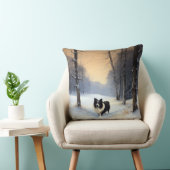 コリー縁どは雪のクリスマスを許す クッション (椅子)